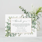 Green Eukalyptus Simple Funerod Danke Notiz Karte (Stehend Vorderseite)