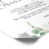 Green Eukalyptus Unplugged Zeremony Script Sign Poster (Ecke)