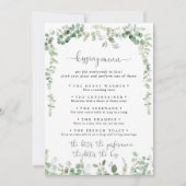 Green Eukalyptus Wedding Kissing Menu Game Card (Vorderseite)