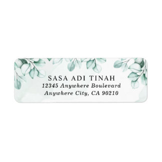 Green Eukalyptus Wedding Label