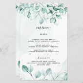 Green Eukalyptus Wedding Menu Cards (Vorne/Hinten)