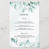 Green Eukalyptus Wedding Menu Cards (Vorderseite)