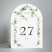 Green Eukalyptus Wreath Monogram Arch Tischnummer