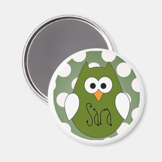 Green Eule Magnet (Vorderseite/Rückseite)