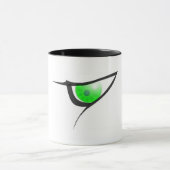 Green Evil Eye Keramik Tasse (Zentrum)
