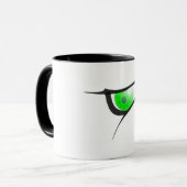 Green Evil Eye Keramik Tasse (Vorderseite Links)