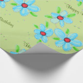 Green Extravagant Flower Gift Wrap Geschenkpapier (Ecke)