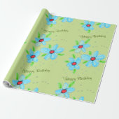 Green Extravagant Flower Gift Wrap Geschenkpapier (Ungerollt)