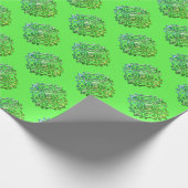 Green Extravagant Imitats Medallion Pattern Wrappi Geschenkpapier (Ecke)