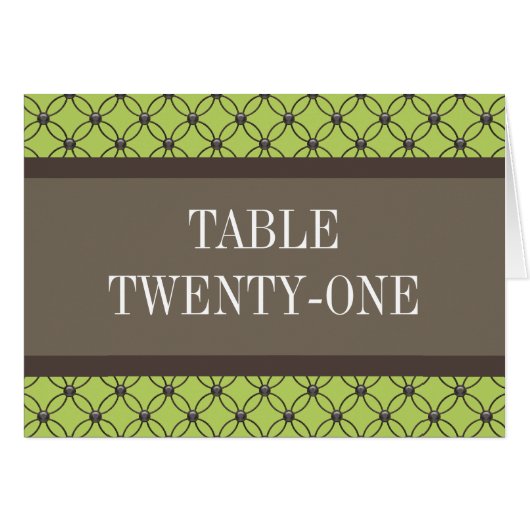Green Extravagant Lattice Tischnummer Card (Vorderseite (Horizontal))