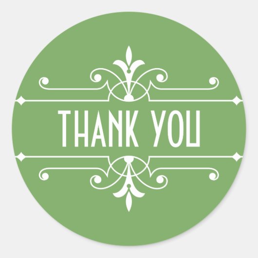 Green Extravagant Ornamental Danke Stickers (Vorderseite)