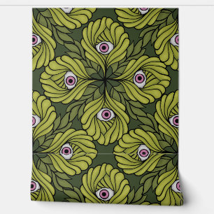 Green Eye Blume Spooky Halloween Fantasy Art Tapete
