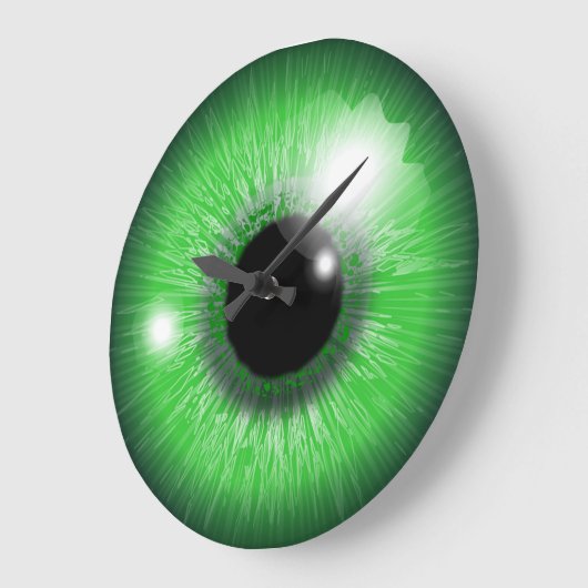 green eye iris design große wanduhr (Winkel)