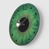Green Eye Iris Eyeball Custom Large Round Clock Große Wanduhr (Winkel)