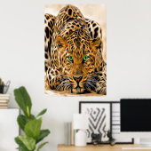 Green Eye Leopard Poster (Heimbüro)