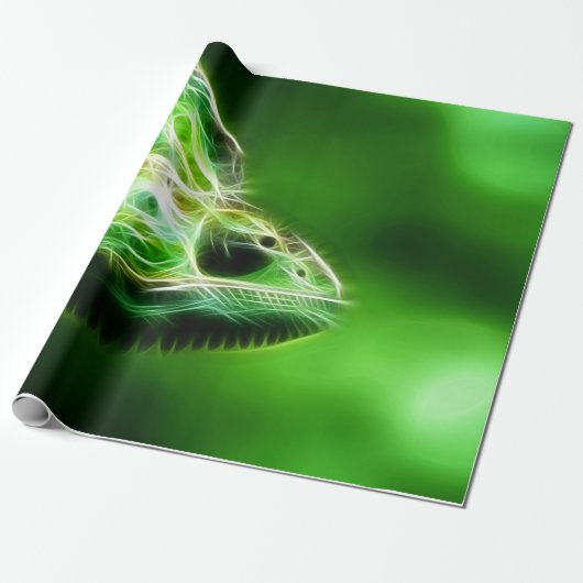 Green Eye Lime Green Lizard Geschenkpapier (Ungerollt)
