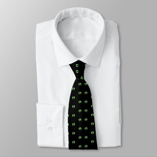 Green Eye Pattern Neck Tie Krawatte (Gebunden)
