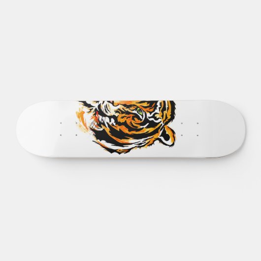 Green Eye Tiger Head Skateboard (Horizontal)