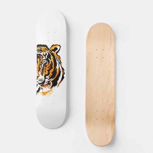 Green Eye Tiger Head Skateboard (Vorderseite)