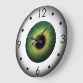 Green Eyeball Iris Eye Custom Large Round Clock Große Wanduhr (Winkel)