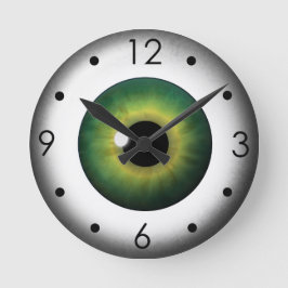 Green Eyeball Iris Eye Custom Medium Round Clock Runde Wanduhr