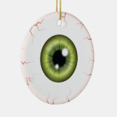 Green Eyeball mit Individuelle Name Happy Hallowee Keramik Ornament (Rechts)