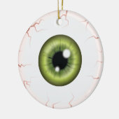 Green Eyeball mit Individuelle Name Happy Hallowee Keramik Ornament (Links)