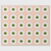 Green Eyeball Pattern Halloween Bloodshot Eyeball Geschenkpapier (Flach)