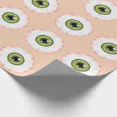 Green Eyeball Pattern Halloween Bloodshot Eyeball Geschenkpapier (Ecke)
