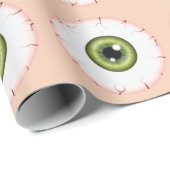 Green Eyeball Pattern Halloween Bloodshot Eyeball Geschenkpapier (Rolleneckpunkt)
