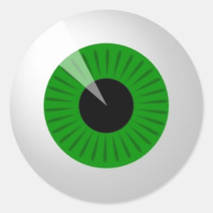 Green Eyeball Runder Aufkleber