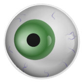 Green Eyeball Zombie Drawer Knob Keramikknauf (Vorderseite)