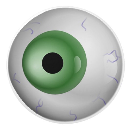 Green Eyeball Zombie Drawer Knob Keramikknauf (Vorderseite)