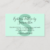 Green Eyebrow Tattoo vermeidet Ratschläge nach der Visitenkarte (Vorderseite)