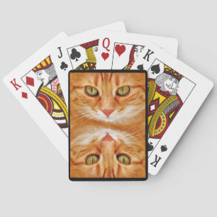 Green Eyed Orange Tiger Cat Spielkarten