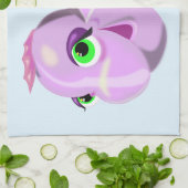 Green Eyed Purple Fish Kitchen Towel Cartoon Geschirrtuch (Gefaltet)