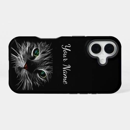 Green Eyes Cat Face Phone Case iPhone 16 Hülle (Rückseite (Horizontal))