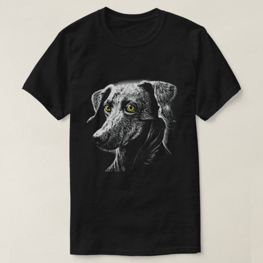 Green Eyes Scratchboard Mutt T - Shirt (Design vorne)