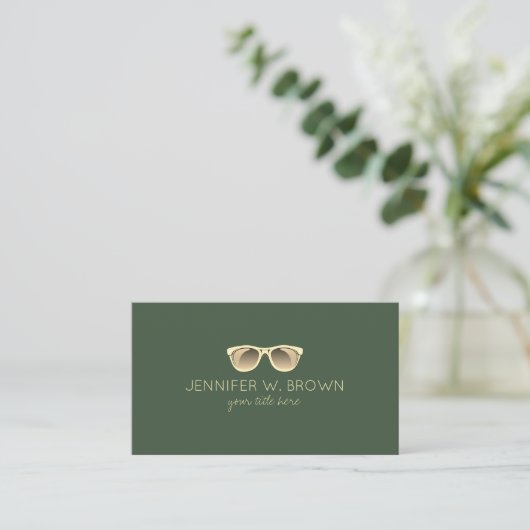 Green Eyewear Spektakel Optician Gold Visitenkarte (Stehend Vorderseite)