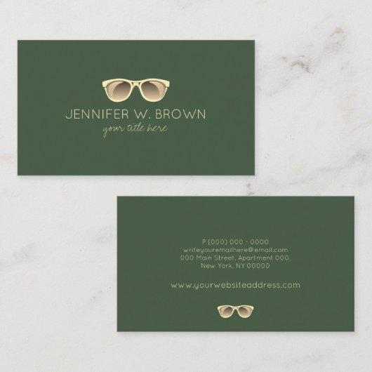 Green Eyewear Spektakel Optician Gold Visitenkarte (Vorne/Hinten)
