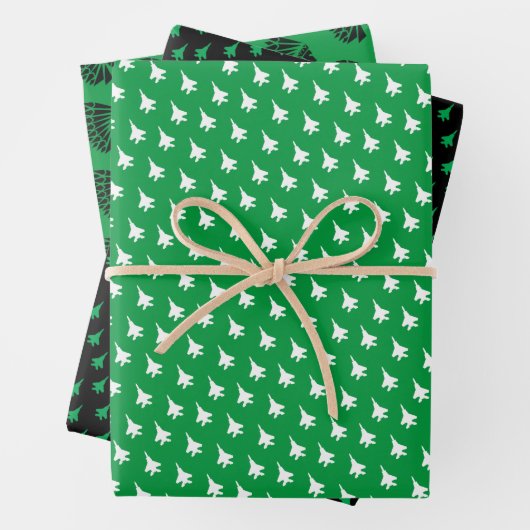 Green F-15E Strike Eagle Chief Squadron Geschenkpapier Set (Beispiel)