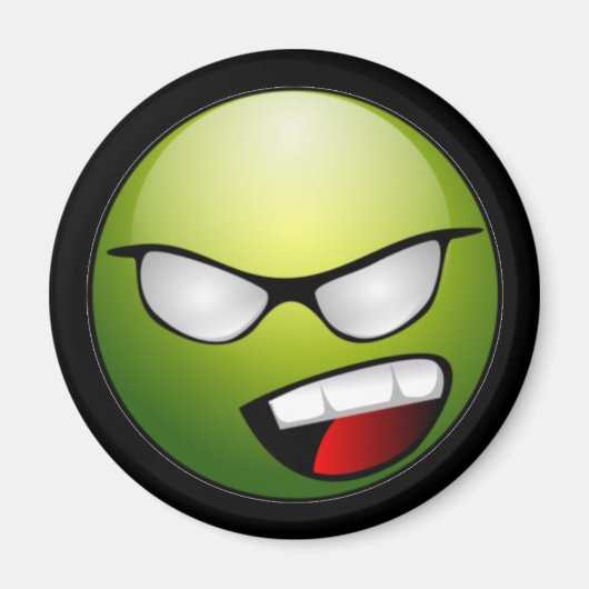 Green Face Black Magnet (Vorne)