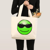 Green Face Tote Bag Jumbo Stoffbeutel (Vorderseite (Produkt))