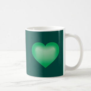 Green Fade Heart Kaffeetasse