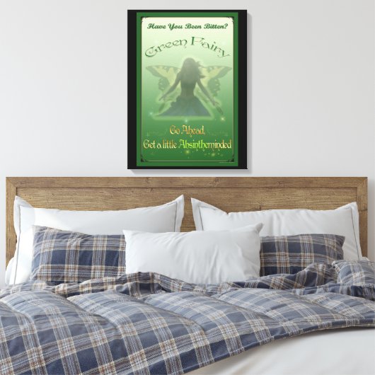 Green Fairy Absinthe Leinwand Wrapped Print (Insitu (Schlafzimmer))