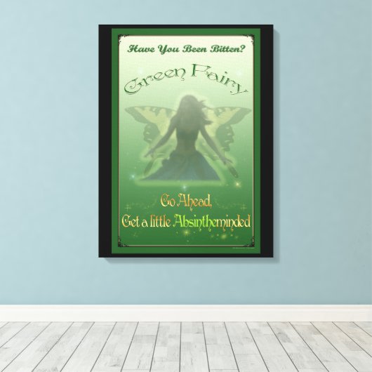 Green Fairy Absinthe Leinwand Wrapped Print (Insitu (Holzboden))