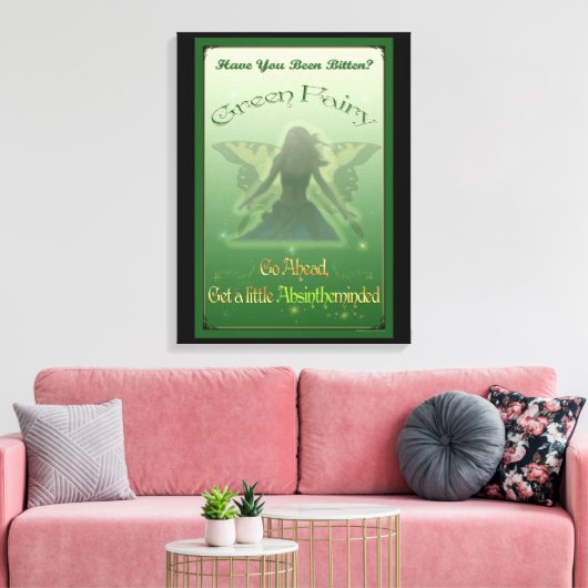 Green Fairy Absinthe Leinwand Wrapped Print (Insitu (Wohnzimmer))