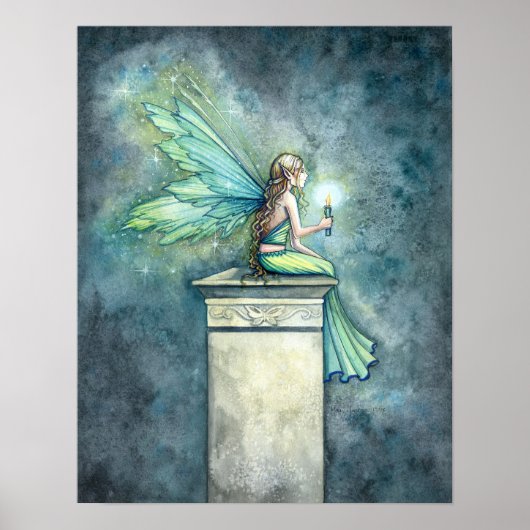 Green Fairy Candle Art Poster drucken (Vorne)