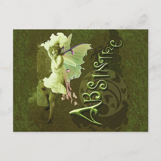 Green Fairy Splashy Collage III Postkarte (Vorderseite)