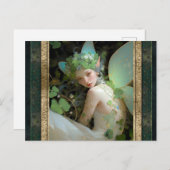 Green Fairy Woman Fantasy Art Postkarte (Vorne/Hinten)